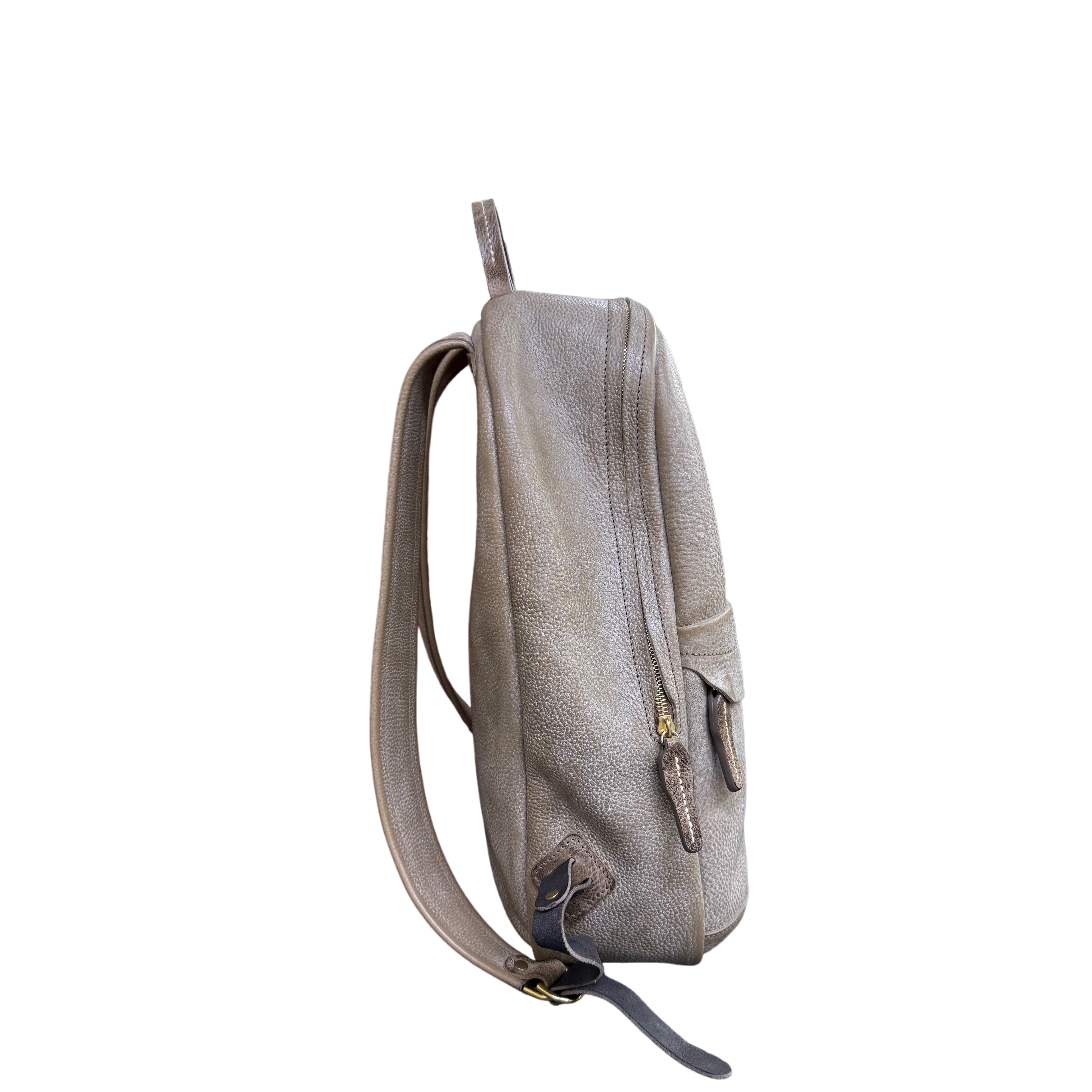 destressed grey leather backpack Backpack